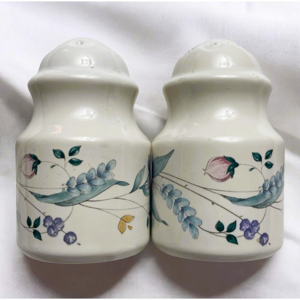Vintage Pfaltzgraff Stoneware "April" Retired  Pattern Salt & Pepper Shakers